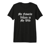 Mi Villano Favorito es mi Esposa Pareja Divertida Marido Casado Camiseta Premium