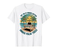 Mi WiFi Funciona Mejor bajo Palmeras, Divertido nómada Digital Camiseta