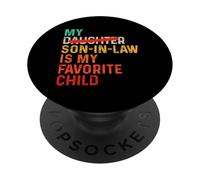 Mi yerno es mi hijo favorito, divertido Día del Padre, retro PopSockets PopGrip Adhesivo
