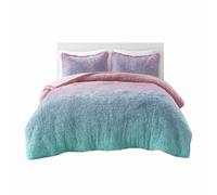 Mi Zone - Juego de edredón de Invierno de Piel sintética para decoración de Dormitorio de niñas, Color Degradado Vibrante, Alternativo al plumón, cálido, Acogedor y Suave con Funda a Juego, tamaño