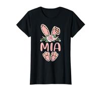 MIA Cute Leopard Bunny Orejas Floral Pascua Camiseta