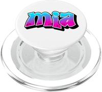 MIA Graffiti Nombre Personalizado Azul Rosa Mujeres Niñas PopSockets PopGrip para MagSafe