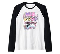 MIA K-Pop Cumpleaños, Música Pop Coreana, Cute Bday Girl KPops Camiseta Manga Raglan