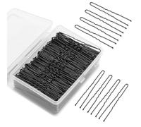 Mia Klein Horquillas para el cabello en forma de U, 2.4 pulgadas, 250 unidades, horquillas profesionales para mujeres, niñas y salones de peluquería, incluye caja de almacenamiento transparente para