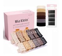 Mia Klein Kit de 84 pinzas para el cabello para mujer, incluye pinzas para el pelo, 12 piezas antideslizantes mate de 3.5 pulgadas/2 pulgadas, 60 horquillas negras de 2 pulgadas y 12 lazos extra