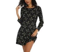 MIA LUCCE Camisón para mujer con bonitos estampados, camisón largo con cuello redondo, multicolor, diseño de gato, M