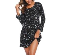MIA LUCCE Camisón para mujer de manga larga, camisones, ropa de noche de algodón, camisón de dormir, vestido de dormir, vestido de casa, camisón para mujer suave y ligero, ropa de descanso, vestido de