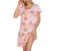 MIA LUCCE Camisones de Mujer Verano Algodon Camisón Mujer Verano Suave Estampado Vestidos de Casa Señora S-XXXL