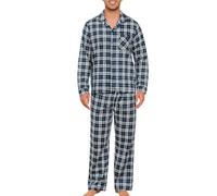 MIA LUCCE Pijama largo para hombre, conjunto de franela a cuadros, de algodón suave y cálido, ropa de dormir de invierno, tallas S-XL, L