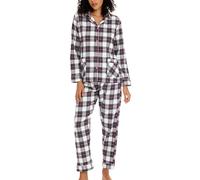 MIA LUCCE Pijama largo para mujer con botones, pijama de franela para mujer, parte superior suave y pantalones de pijama, traje de casa de dos piezas, tallas XS-XL, M