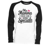 MIA Mamma Dice Che Sono Speciale Blance Camiseta De Béisbol Unisex White Baseball tee Tshirt Unisex