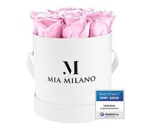 Mia Milano Infinity Roses para el Día de San Valentín para Ella (3 años de conservación) Caja de Rosas de Regalo con auténticas rosas preservadas I Hecho a mano en Alemania (9 Roses, Rosa)