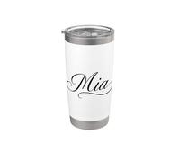 Mia Nombre Mujeres Elegante Lindo Esposa Elegante Chica Novia GF Vaso térmico de acero inoxidable de doble pared