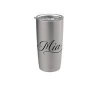 Mia Nombre Mujeres Elegante Lindo Esposa Elegante Chica Novia GF Vaso térmico de acero inoxidable de doble pared