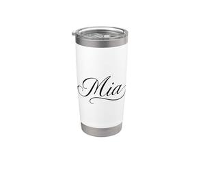 Mia Nombre Mujeres Elegante Lindo Esposa Elegante Chica Novia GF Vaso térmico de acero inoxidable de doble pared