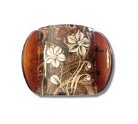 Mia Pinza de mandíbula súper abrazadera, accesorio fuerte para el cabello para mujeres, adolescentes, estudiantes, updos, giros franceses, tamaño mediano, tortuga floral