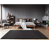 MIA´s Teppiche Bella - Alfombra de salón, Pelo Alto, 160 x 230 cm, Color Negro