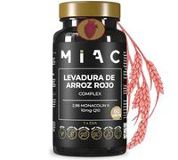 MIAC Levadura de Arroz Rojo. 60 Cápsulas. Reduce del Colesterol y Triglicéridos. Levadura de Arroz con Coenzima Q10. Monacolina K. Sistema Circulatorio y Presión Arterial. Sin Gluten