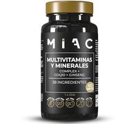 MIAC Multivitamin Complex+ Vitaminas y Minerales. Con Q10 y Ginseng. Energía, Defensas y Recuperación. 60 Cápsulas Veganas. Sin Gluten ni OGM