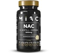 MIAC NAC N-Acetil-Cisteína 600 mg. 60 Cápsulas. Suplemento NAC Fuente Natural de Antioxidantes y Aminoácidos para el Glutatión. Vegano, Sin OGM y Sin Gluten