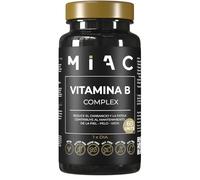 MIAC Vitamina B Series Complex - 60 Cápsulas 2 Meses - Complejo B Completo con Vitaminas B1, B2, B3, B4, B5, B7 (Biotina), B9 (Ácido Fólico), B12 - X5 Pureza Superior - Vegano Sin Gluten