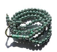 MIACIA Rosario de oración islámica de acrílico verde de 8 mm, collar de cuentas de oración musulmana Misbha Tasbeeh Sibha 99