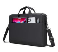 MiacYoung Bandolera Ligera para Portátil 15,6 16 Pulgadas con Compartimentos Organizadores Compatible con 16 Pulgadas MacBook Pro M1 M2 M3 M4 M5,Acer ASUS HP Surface Dell Chromebook, Negro