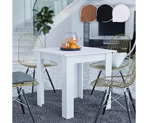MIADOMODO® Mesa de Comedor - Cuadrada, 80 x 80 cm, de MDF, con Melamina, para 4 Personas, Robusta, Pequeña, Ligera, Minimalista, Moderna - Mesa para Cocina, Salón, Casa, Cafetería (Blanco)