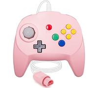 miadore Controlador N64 Palanca de mando con cable para juegos compatible con la consola N64 (Rosa)