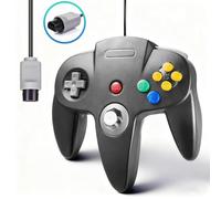 miadore Mando clásico N64, mando retro con cable joystick compatible con consola N64 (negro)