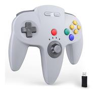 miadore Mando Inalámbrico N64 para Switch 1/2/Switch OLED/Lite,Plug & Play,Mando PC con receptor USB de 2,4 GHz, batería de 500 mAh compatible con Windows PC, Mac y Raspberry Pi (gris)