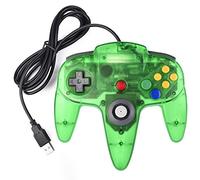 miadore Mando N64 con cable USB, Gamepad joystick clásico N64 compatible con Windows PC, Mac, Linux, Raspberry Pi 3 (verde)