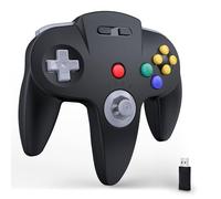 miadore mando switch para nintendo 64 Switch/Switch 2,Mando Inalámbrico con receptor USB,Plug & Play, Batería 500mAh, Compatible con Switch OLED/Lite/Windows PC/Mac iOS/Raspberry pi (negro)