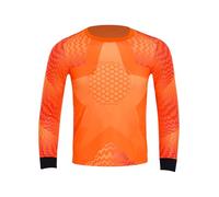 Miaeowve Maillot de portero para niños con acolchado, manga larga, camiseta de fútbol, camiseta de entrenamiento, camiseta interior, uniforme, ropa de portero, naranja, 134-152