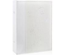 Miaikoe Álbum de fotos 10x15 300 fotos, gran capacidad, cubierta de cuero, álbum de fotos con 300 fotos horizontales de 10x15 cm, ideal para bodas y familias (blanco)