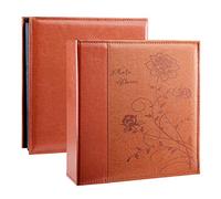 Miaikoe Álbum de fotos de 6 x 4 pulgadas, 1000 fotos, tapa de piel de gran capacidad, para boda, familia, para 1000 fotos horizontales y verticales, 10 x 15 cm (marrón)