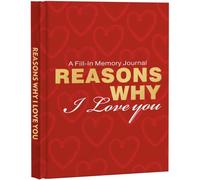 Miaikoe B5 A Fill-in Memory Journal Reasons Why I Love You, Regalos para él, ella, novio, novia, parejas, regalos para aniversario, Navidad, Día de San Valentín (rojo)