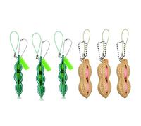 MiaLover 6 Piezas Squeeze Toys Edamame Cacahuete Bean Anhänger Schlüsselanhänger Divertidos Gadgets Para Reducir la Ansiedad y el Estrés