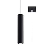 MiaLux Issa - Lámpara colgante para interior redondo, color negro, 1 bombilla GU10 hasta máx. 40 W, 230 V, IP20, para salón, dormitorio, escalera, pasillo, clase energética