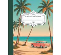Miami Aesthetic Composition Notebook | 7.5 x 9.25 in College Ruled | 100 Pages | Vaporwave & Retro Design: Retro Neon Palm Trees & Pastel Vibes | ... School Notes, and Creative Writing