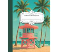 Miami Aesthetic Composition Notebook | 7.5 x 9.25 in College Ruled | 110 Pages | Vaporwave & Retro Design: Retro Neon Palm Trees & Pastel Vibes | ... School Notes, and Creative Writing