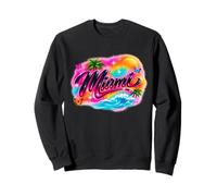 Miami Airbrush Tropical Sunset Mariposas Playa Arte Sudadera