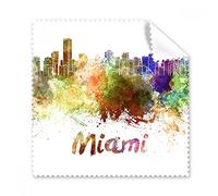 Miami America Country City Watercolor - Juego de 5 gafas de limpieza para limpiar la gamuza y limpiar la pantalla del teléfono