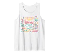 Miami Beach Florida Art Deco Puesta de Sol Viajes Camiseta sin Mangas