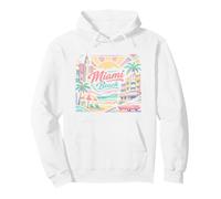 Miami Beach Florida Art Deco Puesta de Sol Viajes Sudadera con Capucha