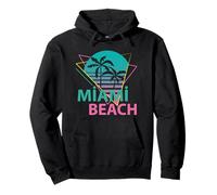 Miami Beach Florida Palmeras Retro USA Sudadera con Capucha