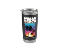 Miami Beach Florida Summer Palm Vacaciones USA Vaso térmico de acero inoxidable de doble pared