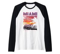 Miami Beach, I Love Miami, Cool Miami Summer Diseño Gráfico Camiseta Manga Raglan
