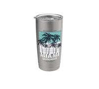 Miami Beach, I Love Miami, Cool Miami Summer Graphic Design Vaso térmico de acero inoxidable de doble pared