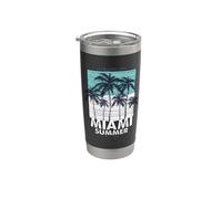 Miami Beach, I Love Miami, Cool Miami Summer Graphic Design Vaso térmico de acero inoxidable de doble pared